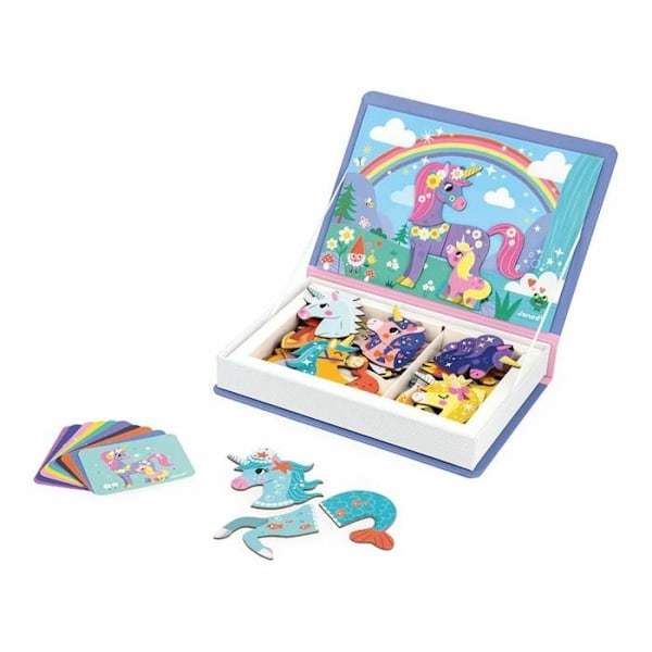 Magnéti'Book Unicorns - Magnetiskt utbildningsspel 44 magneter + 10 modeller - Barnleksak i FSC-kartong - Från 3 år Färgad