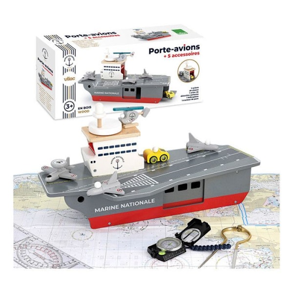 Puuveriruoppa + 5 lisätarviketta - Merivoimat - l 54 x K 24 x S 29 cm Grå