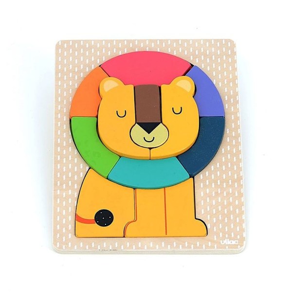Pussel "Lejon" - Beige - L 22 x l 18 x H 2 cm Gul