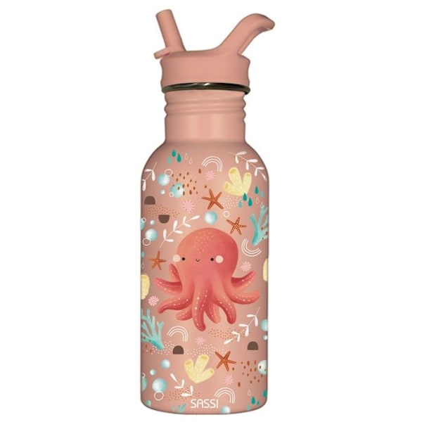 Stainless steel bottle - Sassi Junior - Slurpy - 500 ml - Multicolour - Practical spout Flerfärgad