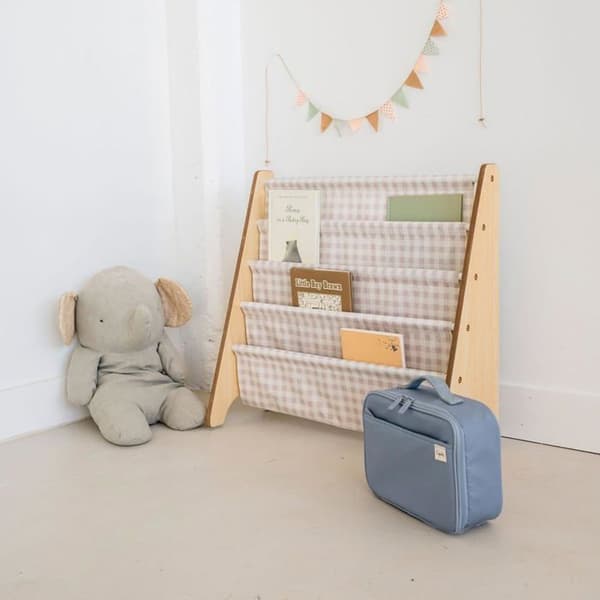 3 Sprouts - Barnbibliotek vichy beige - ELEMENTS FOR KIDS beige