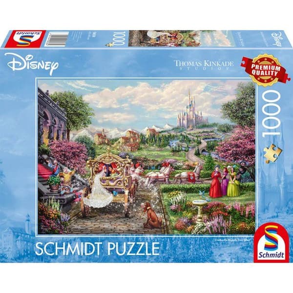 Pussel 1000 bitar - SCHMIDT SPIELE - Thomas Kinkade Studios - Disney - Askungen Levde Lyckligt I Alla Sina Dagar - 1000 bitar Blå