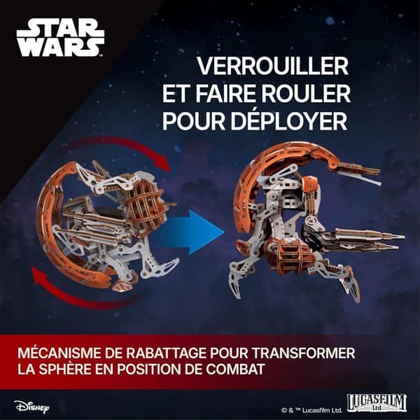 3D-model - UGEARS - Droideka (Star Wars) - Mekanisk træ 180 dele - Foldes til kugle - Uden lim - 14+ beige
