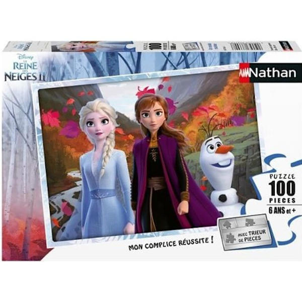 Frozen 2 Puzzle - Nathan - 100 bitar med sorterare - För barn från 6 år och uppåt Flerfärgad