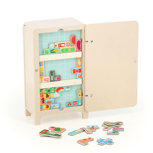 Vilac - Puinen logiikkapeli Le Frigo Beige