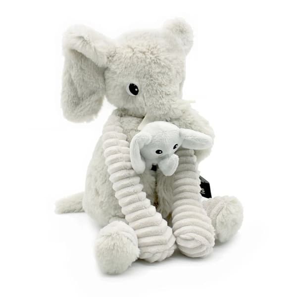 Plysch - LES DÉGLINGOS - Dimoitou (mamma elefant) - Grå - 35 cm - Gömda bebisen Grå