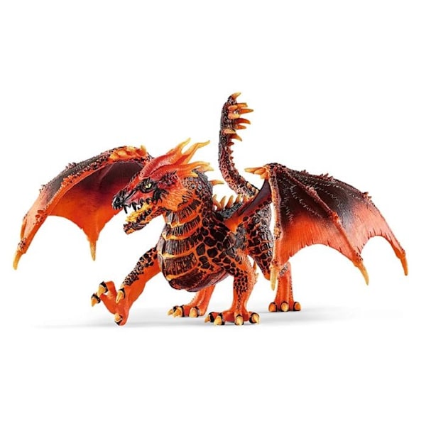 Lava drake, Schleich drake figur med rörliga delar, Röd drak leksak från ELDRADOR varelsekollektion för orange och svart