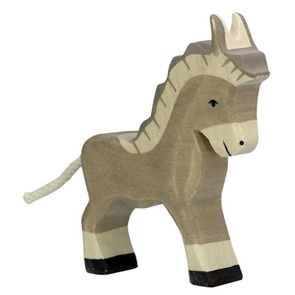 Figuriini - HOLZTIGER - 80049 - Aasi - Käsinmaalattu puu - Eurooppalainen valmistus - 11x2,3x13 cm Brunt, beige och svart
