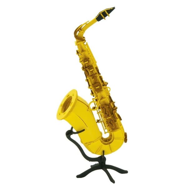 Fridolin - 3D papirmodel Saxofon Gul