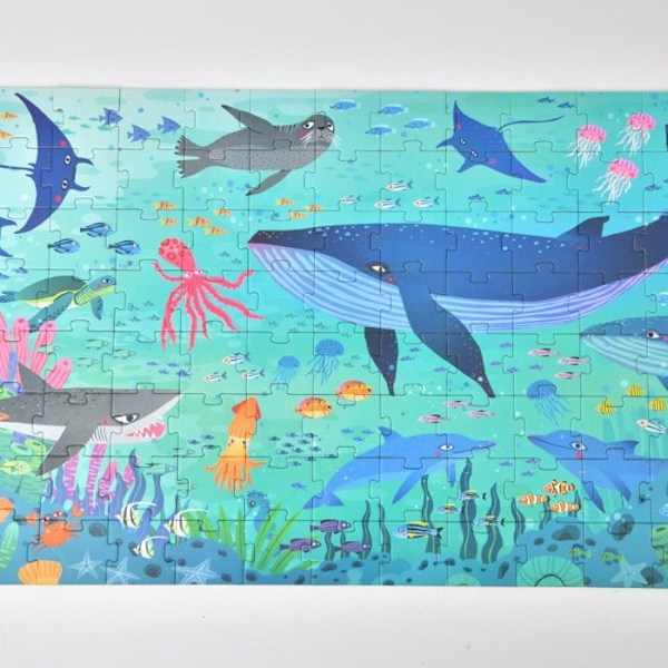 Mideer - Ma Valise Puzzle Oceani 104 kpl - TROUSSELIER Blå