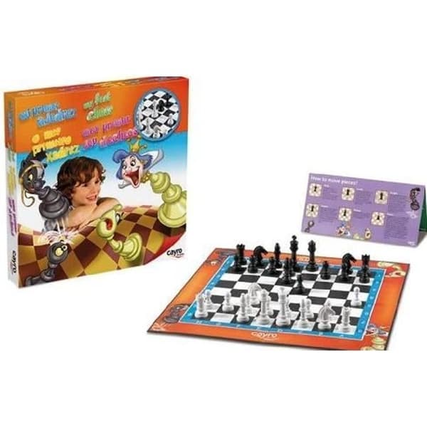 Utbildningsschackspel för barn - CAYRO - Mitt första schackspel - Från 4 år - 2 spelare - Spelplan 28x28 cm Blå
