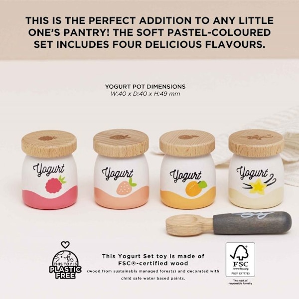 Le Toy Van - Set med trä yoghurtar - PETIT JOUR Beige