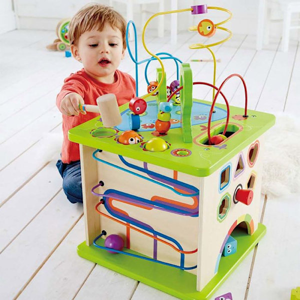 Country Critters Hape Activity Cube - Utvecklingsleksak i trä för spädbarn från 12 månader och uppåt Flerfärgad