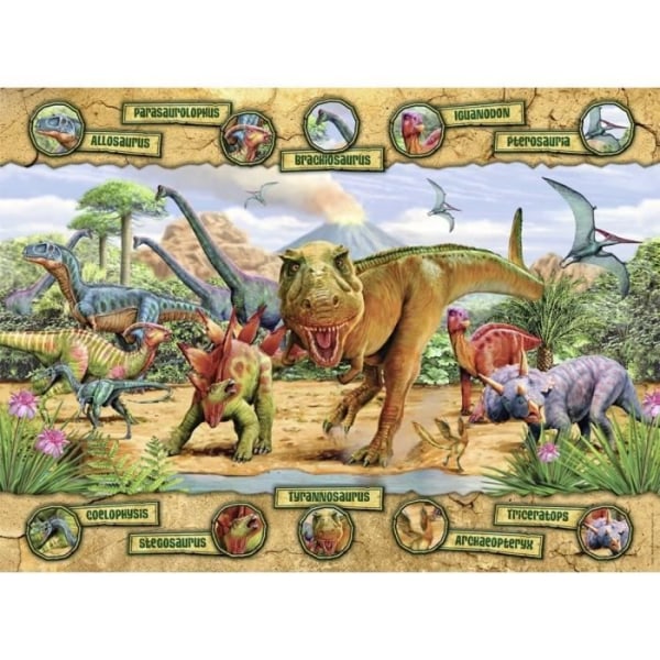 150 p pussel - Dinosauriearter - NATHAN - Blandat - Djur - Från 6 år