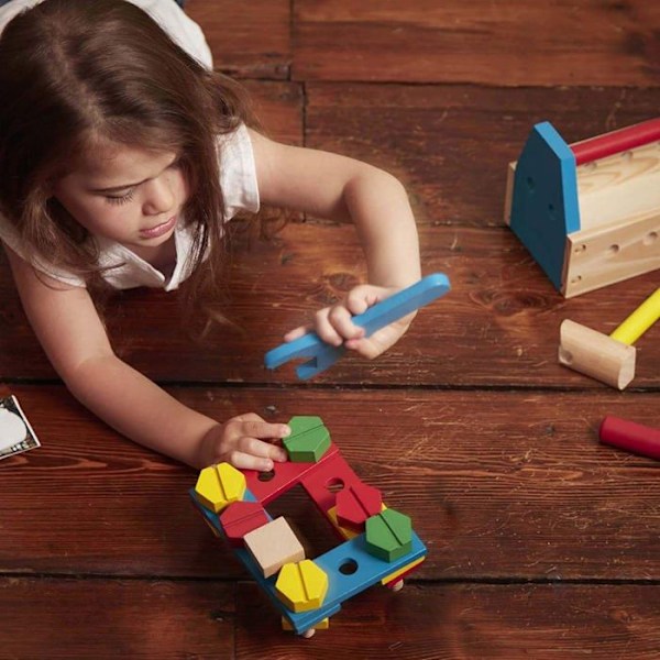 Bärbar verktygssats - MELISSA & DOUG - 24 delar - Trä Brunt och flerfärgat