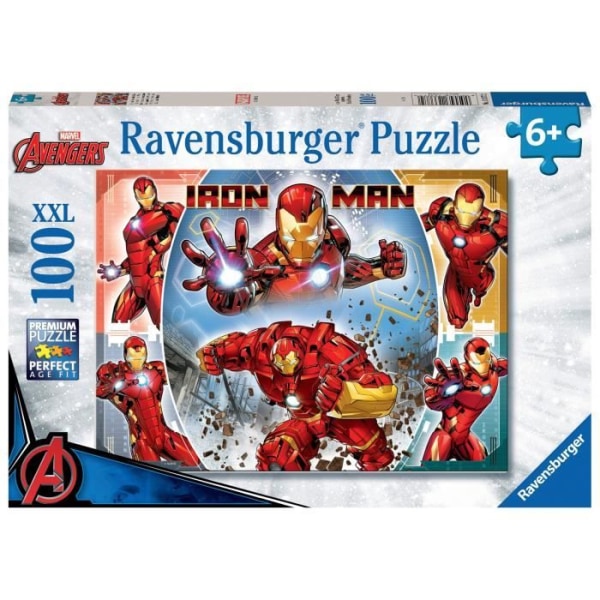 Ravensburger-MARVEL HEROS-100 bitars XXL-pussel - Den mäktiga Iron Man / Marvel Avengers-4005556133772-Ages 6 och uppåt