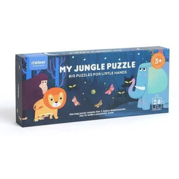 Giant Jungle golvpussel - MIDER - 28 bitar - Djurtema - För barn från 3 år och uppåt Flerfärgad