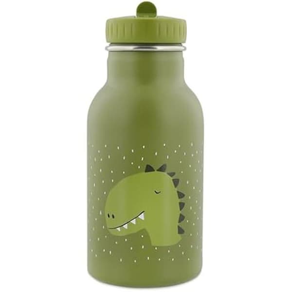 Børneflaske i rustfrit stål - TRIXIE - Mr. Dino - 350 ml - Grøn - Rustfrit stål og PP - 15,5 cm i højden Grön