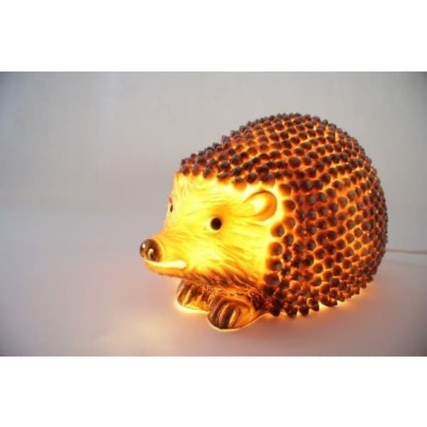 Nattelys - EGMONT - Pindsvin - Brun - 16 cm - Håndmalet brun