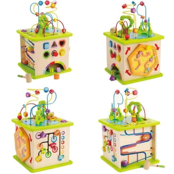 Country Critters Hape Activity Cube - Utvecklingsleksak i trä för spädbarn från 12 månader och uppåt Flerfärgad