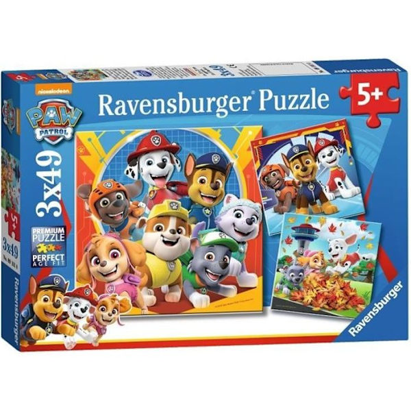 Set med Paw Patrol barnpussel - Ravensburger - 3x49 bitar - Redo att rädda Flerfärgad