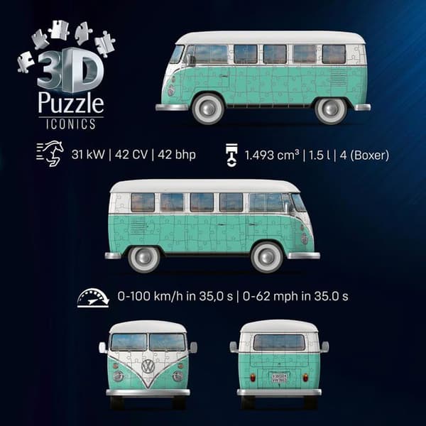 Ravensburger - 3D-pussel Combi T1 Volkswagen 162 delar Blå