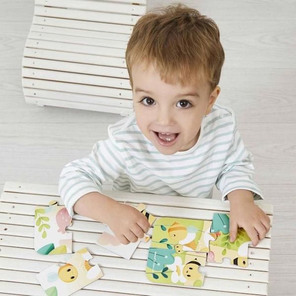 Coffret 4 Evolutiva Pussel med 6 till 16 bitar Janod Pure Blå