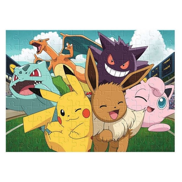 Nathan-Puzzle 100 palaa-Pikachu ja Pokémonit-Alkaen 6 vuotta-Korkealaatuinen palapeli-Paksu ja kestävä kartonki-86774 Flerfärgad