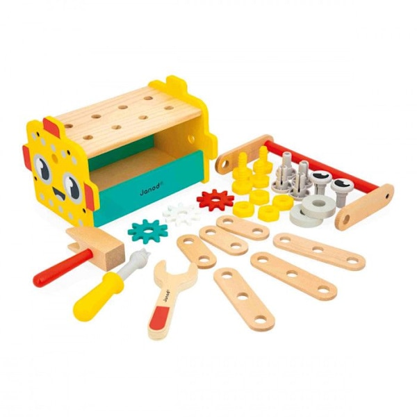Brico'Kids Robot Toolbox - Gör-det-själv-spel för barn - 25 tillbehör + 3 verktyg - Imitationsspel - Från 36 månader färgrik