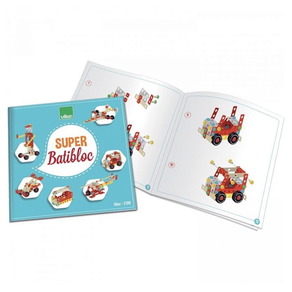 Byggleksak - VILAC - Super Batibloc - Trä - Röd - Blandad Röd