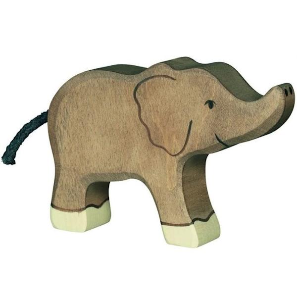 Träfigur - HOLZTIGER - Djungeldjur - Liten elefant - Blandad - 24 månader - 2 år - Grå Grå
