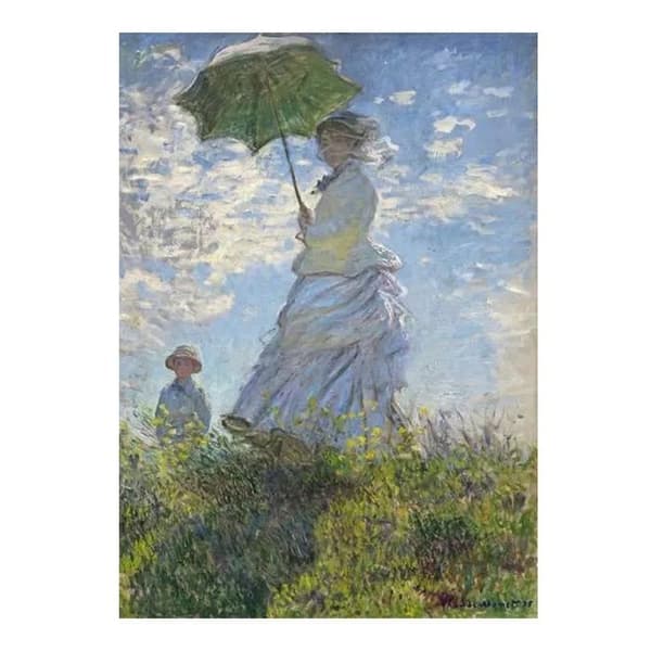 Puslespil - RAVENSBURGER - Kvinde med parasol (Claude Monet) - 1000 brikker - 50 x 70 cm - Karton Vit