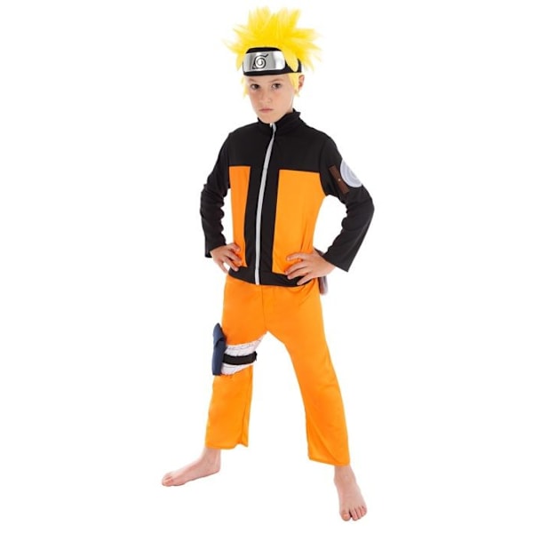 Naruto-poika-asuste - Naruto - Fiktiohahmo - Oranssi - Polyesteri Vit 7-8 år gammal