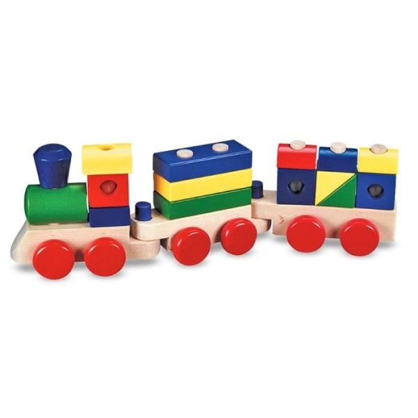 Staplingsleksak av trä - MELISSA & DOUG - Staplingståg - 15 stycken - Blandat Flerfärgad