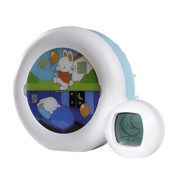 Lastenopetus Herätys KID'SLEEP - Claessens'Kids - Musiikkivalaisin - Päivä/Yö - Kuu Vit