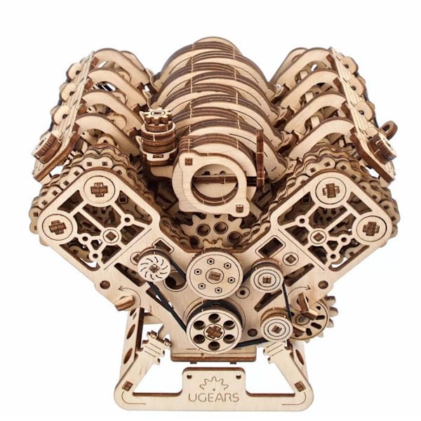 Ugears - Pussel 3D Motor V8 - DAM Beige