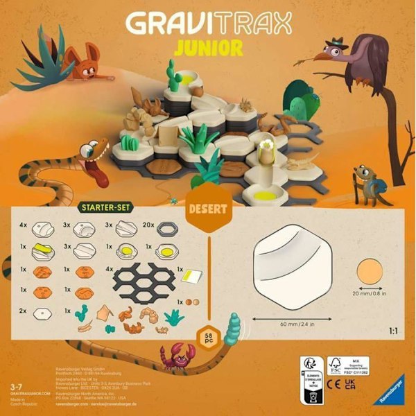 GraviTrax Junior - RAVENSBURGER - Startset S Öken - 59 bitar - För barn från 3 år och uppåt Orange