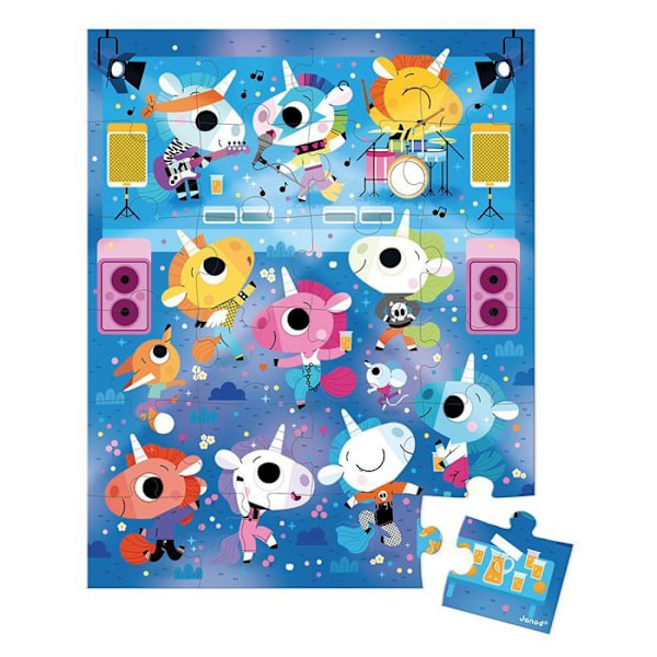Unicorns Rock Concert Puzzle - 24-bitars pussel i FSC-kartong - Tillverkat i Frankrike - Pussel för barn från 3 år