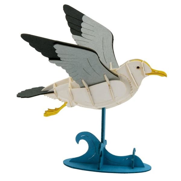 Fridolin - 3D-model i papir måge Vit