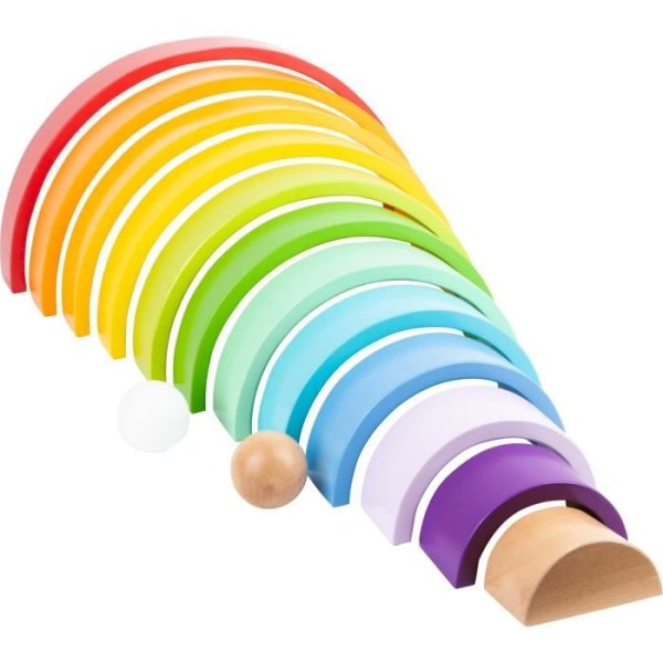 Rainbow Bricks XLjunior - LITEN FOT - 14 delar - Vit - Flerfärgad - Trä