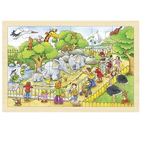 Goki - Wooden Puzzle Day at the zoo ( GK-57808 )