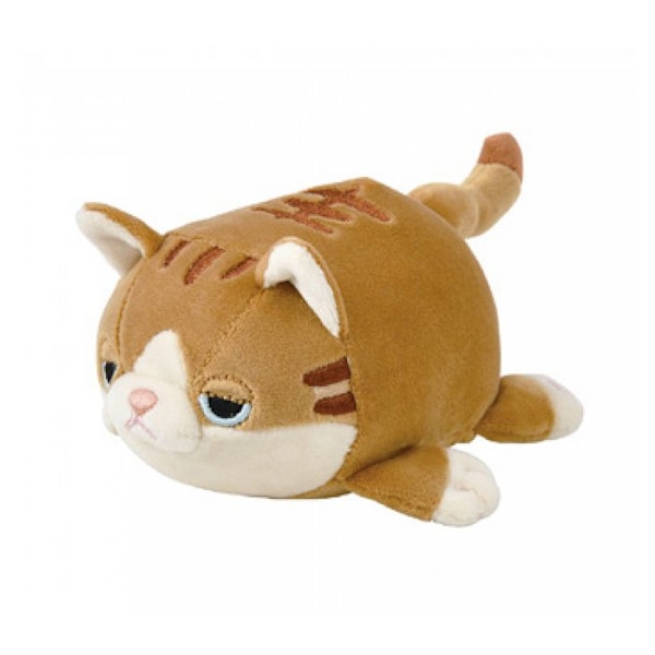 Mugi Brown Cat Plyschleksak - BYXA - NEMU NEMU - Mysig kudde - Ultra Mjuk - Storlek S - 11 cm Brun