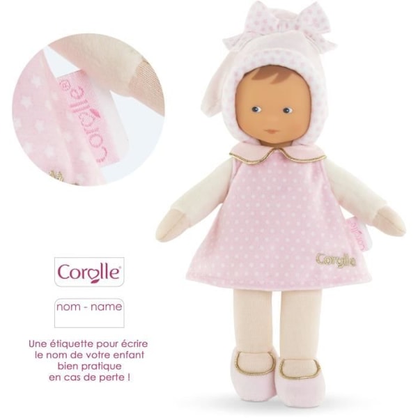 Täcke - COROLLE - Miss Rêves d'Étoiles - 25 cm - vaniljdoft - från födseln Rosa