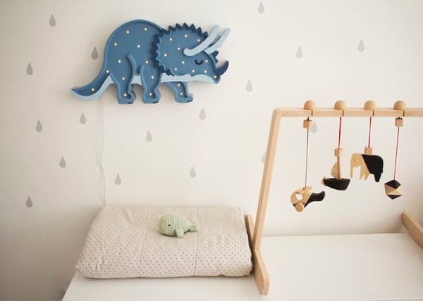 Little Lights - Marinblå Triceratops Night Light Blå
