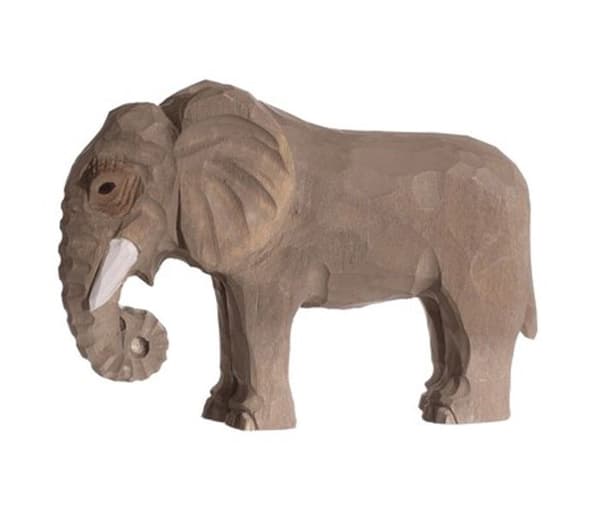 Wudimals - Figur Elefant i træ - K-PLAY Grå