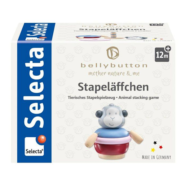 Puunippu lelu - SELECTA - Pinoava apina - Unisex - Valkoinen - 12 kuukautta Flerfärgad