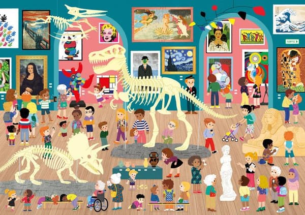 Puzzle Michèle Wilson - Besøg på museet - WILSON SPIL brun