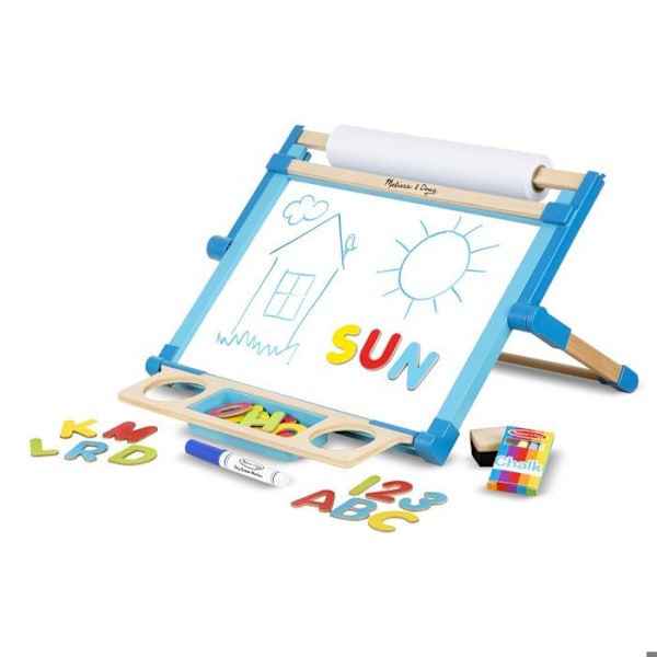 Pöytämaalausteline - MELISSA & DOUG - Kaksoispuoli - Kestävä puu - 47 x 40 cm - Alk. 3-vuotiaille Blå