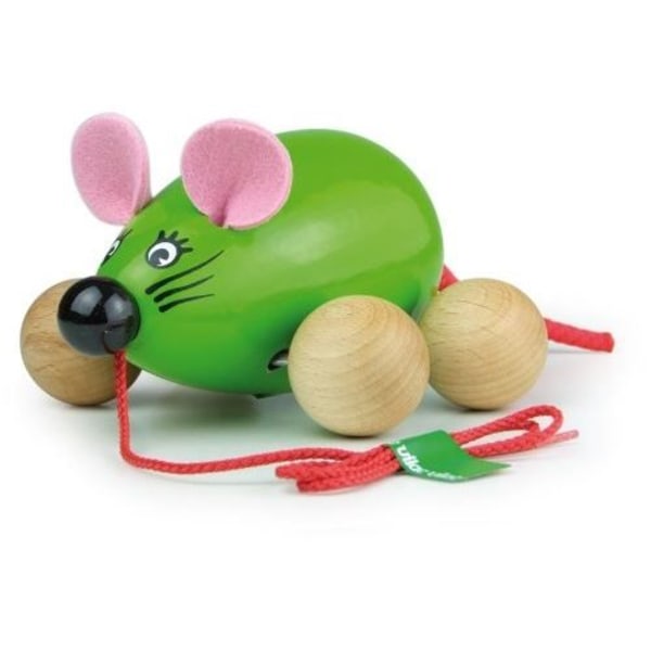 Leksak för tidig barndom - VILAC - Lisa den gröna musen - Massivt trä och filt - Minimiålder 12 månader