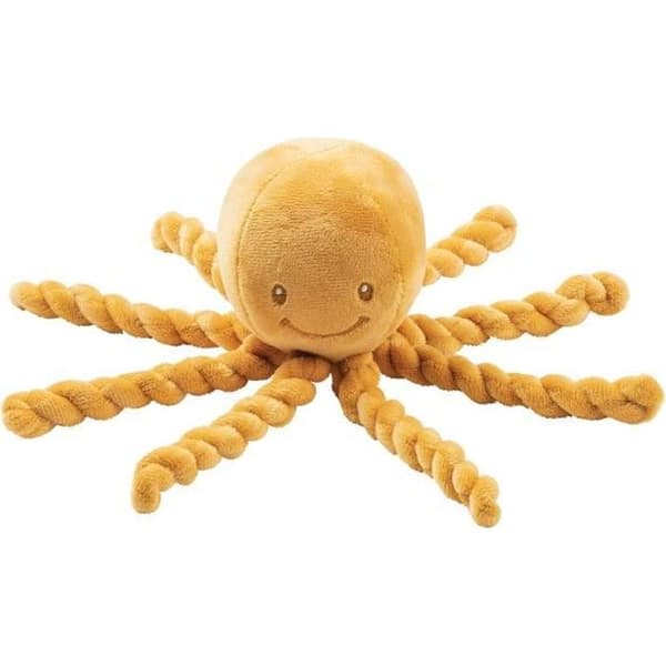NATTOU Doudou Pieuvre Lapidou - 23 cm - 100% polyesteri - Okra Ockergul